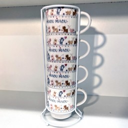 Set 4 Mugs Miaou